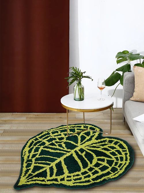 Tapis Jungle Feuille Rond Déco-exotique.fr