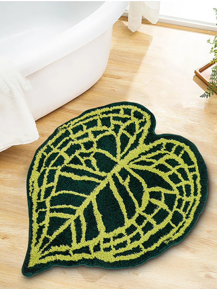 Tapis Jungle Feuille Rond Déco-exotique.fr