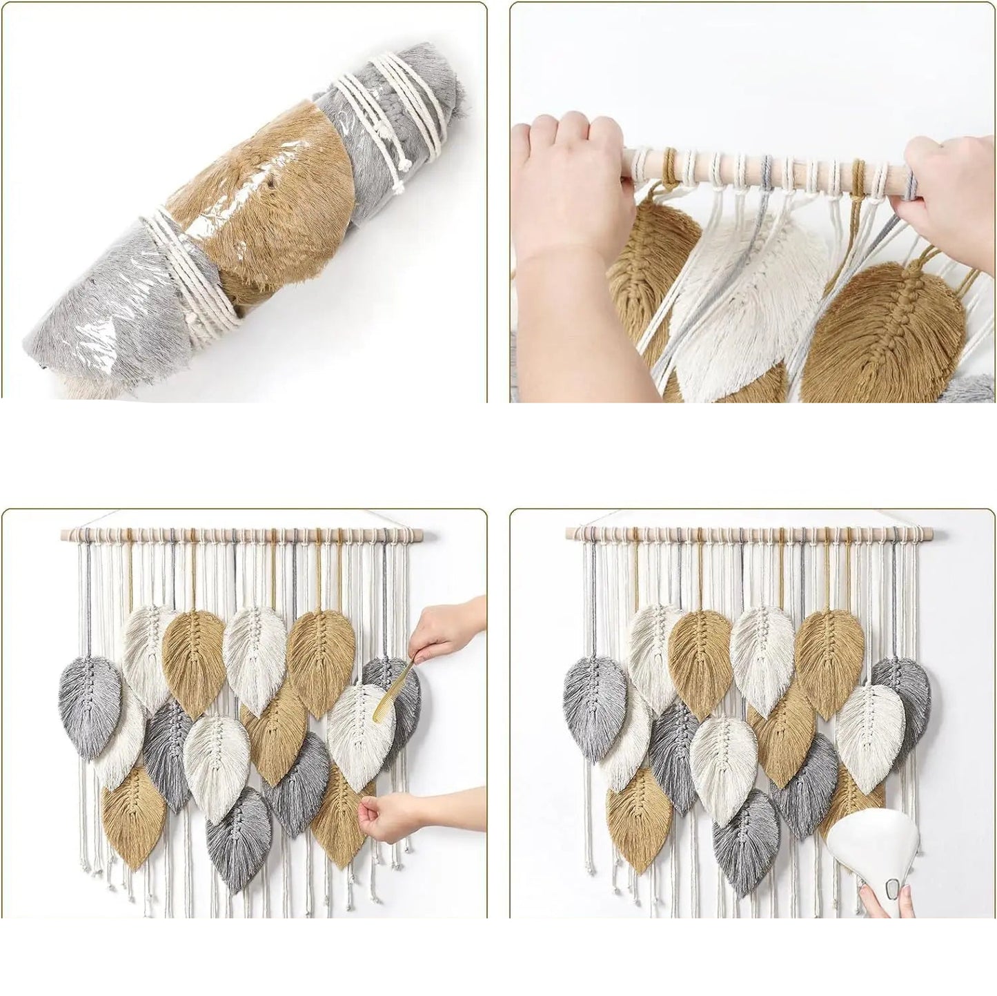Tenture murale Macramé Tricolore- Déco Exotique