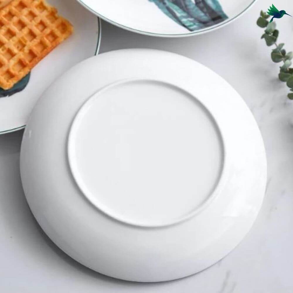 Assiette à Dessert Ronde Motif Tropical Déco-exotique.fr