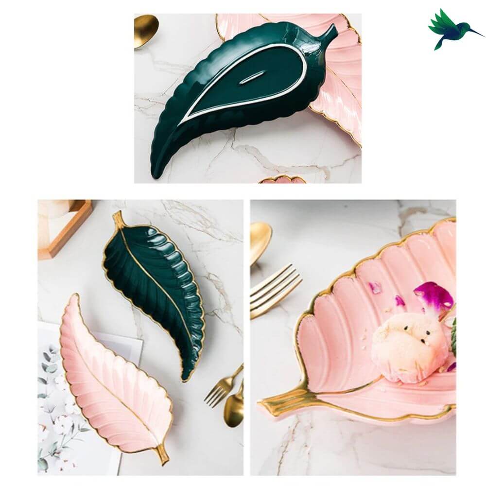 Assiette céramique Feuille Déco-exotique.fr