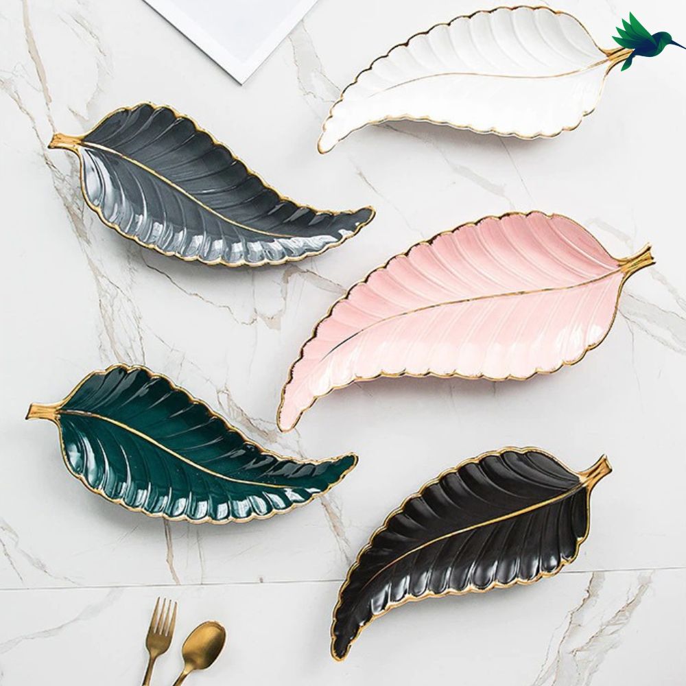 Assiette céramique Feuille Déco-exotique.fr