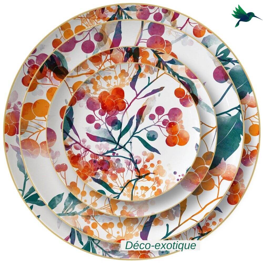 Assiette fleur exotique Déco-exotique.fr