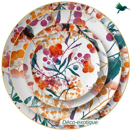 Assiette fleur exotique Déco-exotique.fr