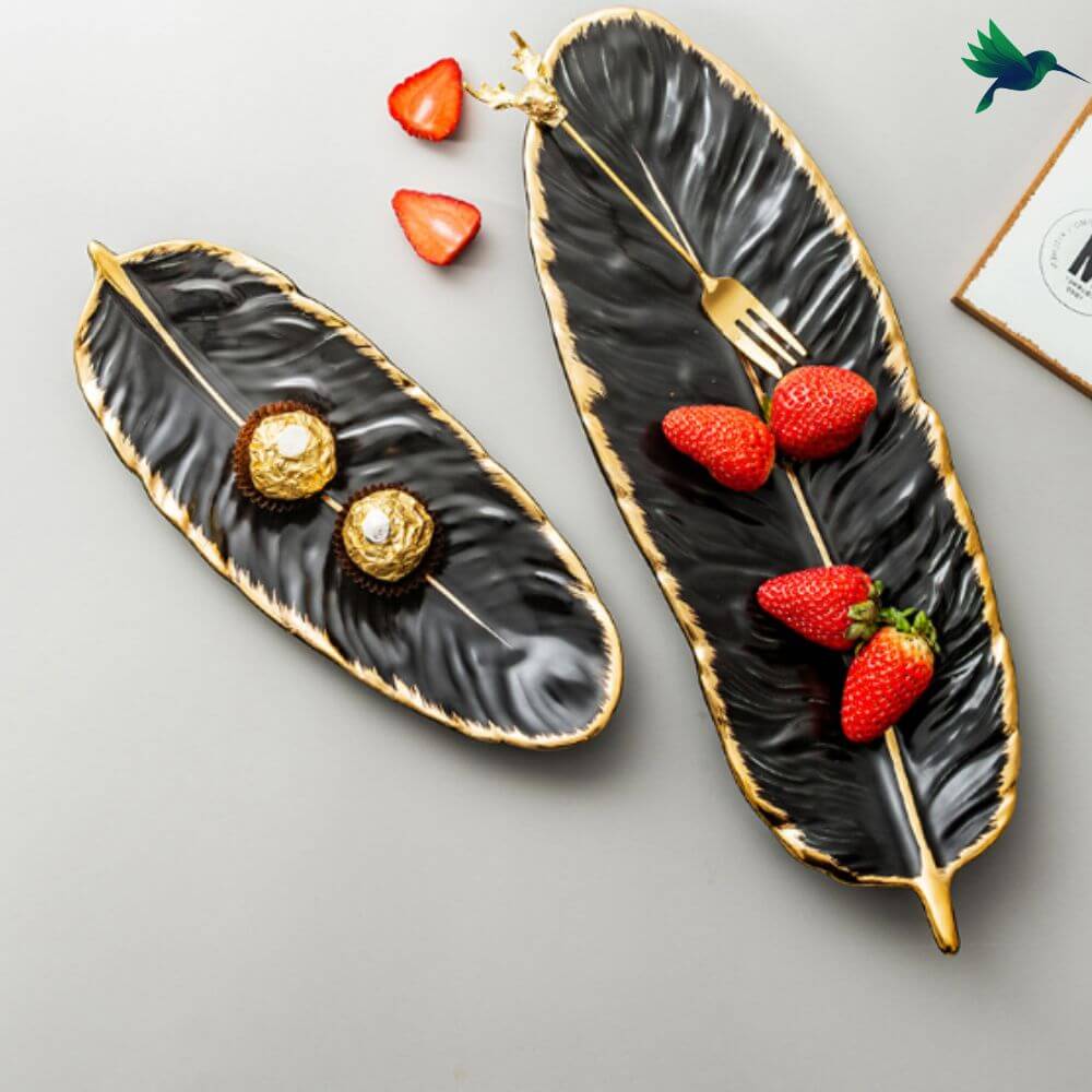 Assiette forme Plume Déco-exotique.fr