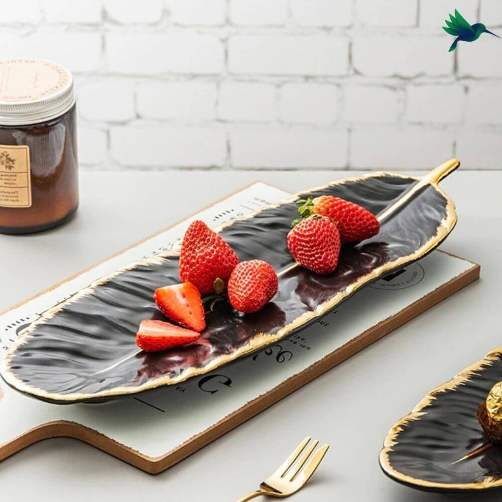 Assiette forme Plume Déco-exotique.fr