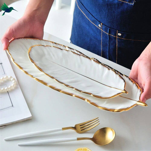Assiette forme Plume Déco-exotique.fr