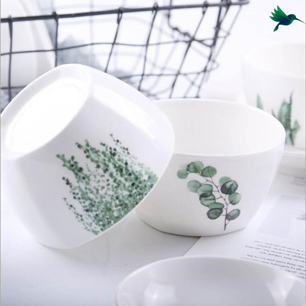 Bol Blanc motif Tropical Déco-exotique.fr