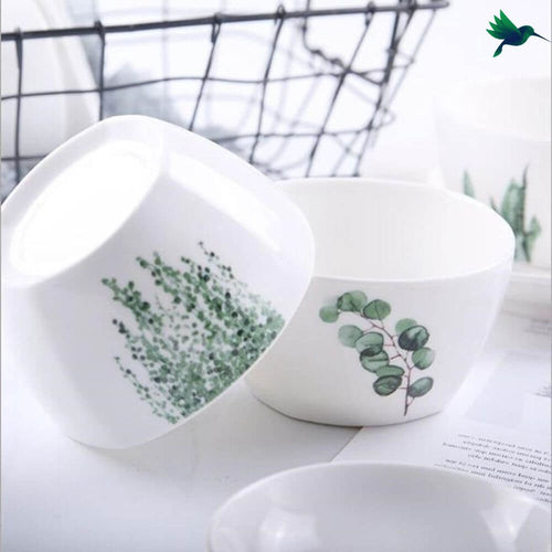 Bol Blanc motif Tropical Déco-exotique.fr
