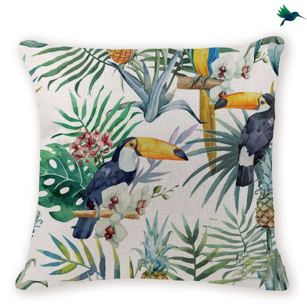 Coussin Exotique Toucan Déco-exotique.fr