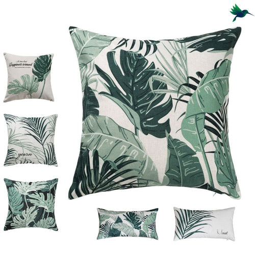 Coussin Feuilles Tropicales Déco-exotique.fr
