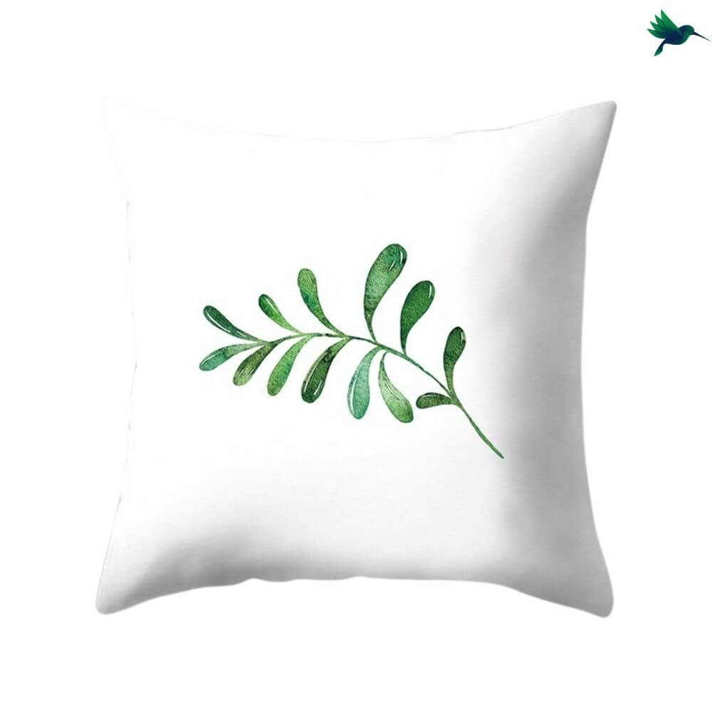 Coussin Jungle "Blanc et Vert" - Déco-exotique.fr