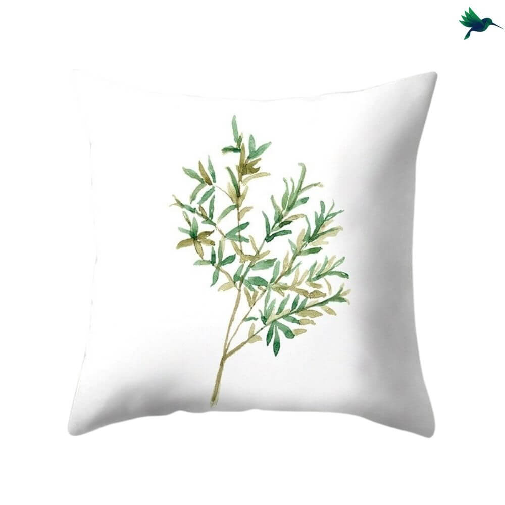 Coussin Jungle "Blanc et Vert" - Déco-exotique.fr