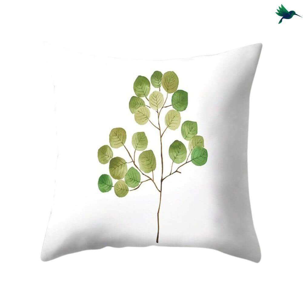 Coussin Jungle "Blanc et Vert" - Déco-exotique.fr