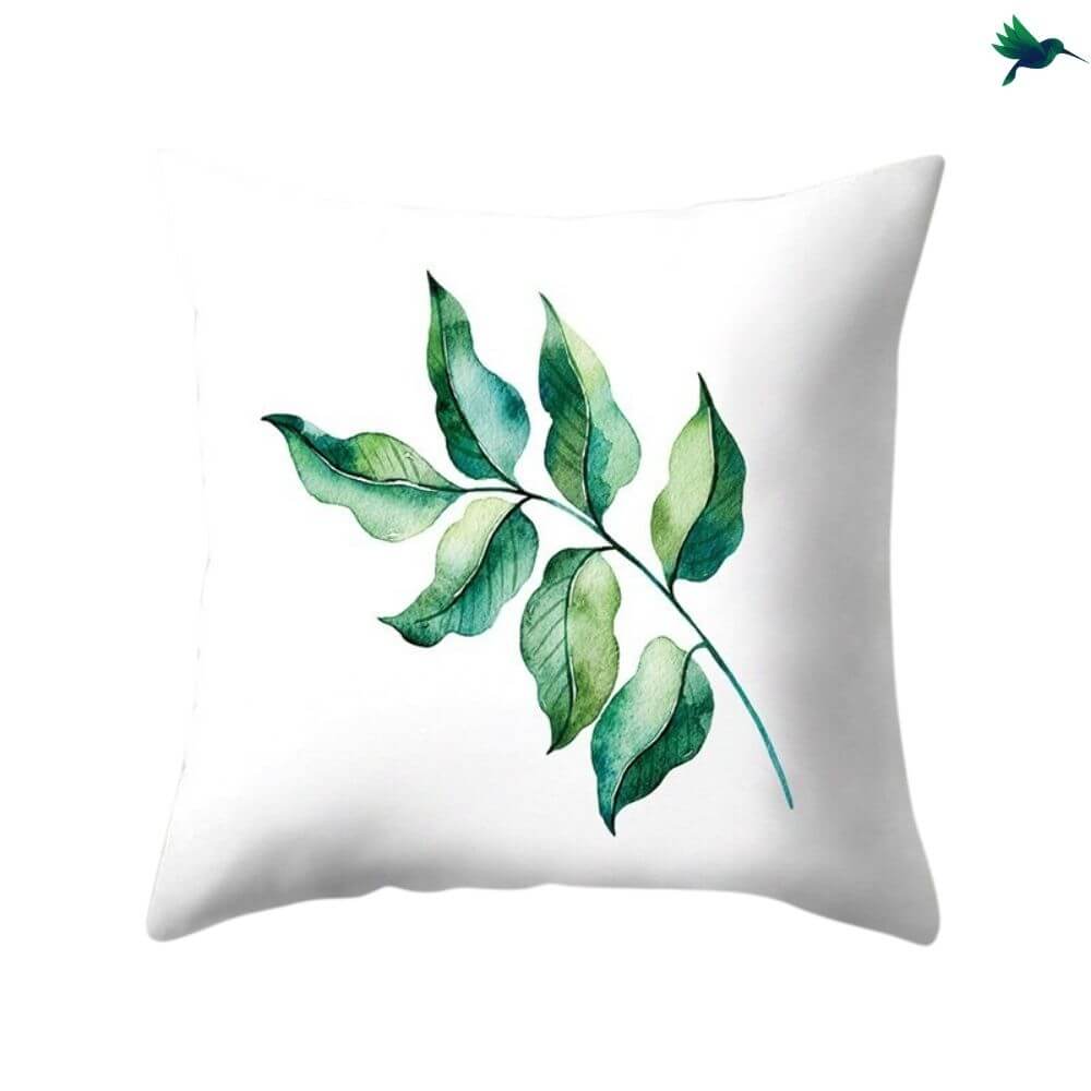 Coussin Jungle "Blanc et Vert" - Déco-exotique.fr
