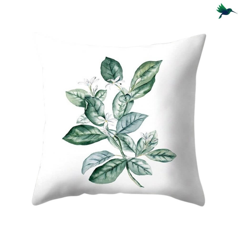 Coussin Jungle "Blanc et Vert" - Déco-exotique.fr