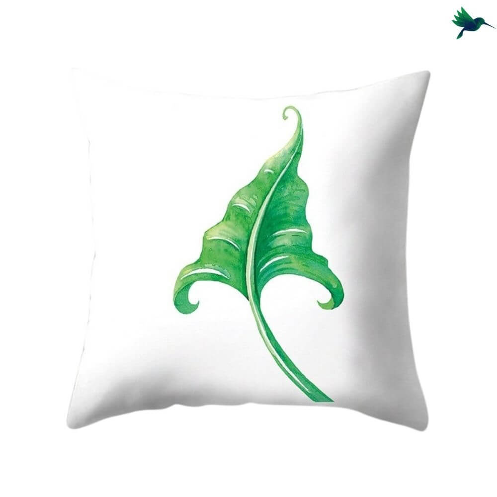 Coussin Jungle "Blanc et Vert" - Déco-exotique.fr