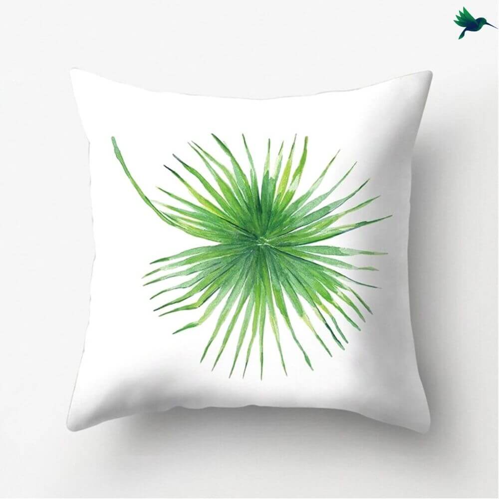 Coussin Jungle "Blanc et Vert" - Déco-exotique.fr