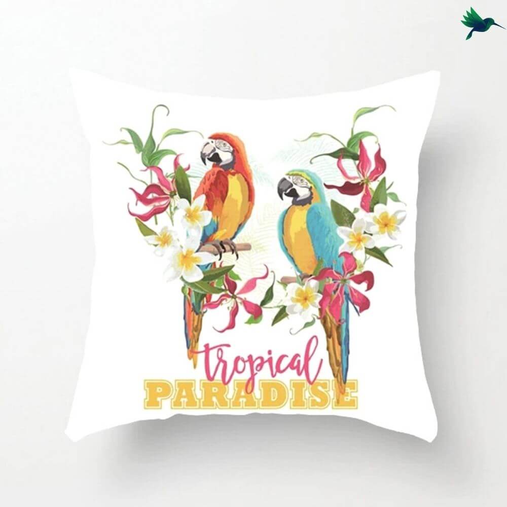Coussin "Tropical Perroquet" - Déco-exotique.fr