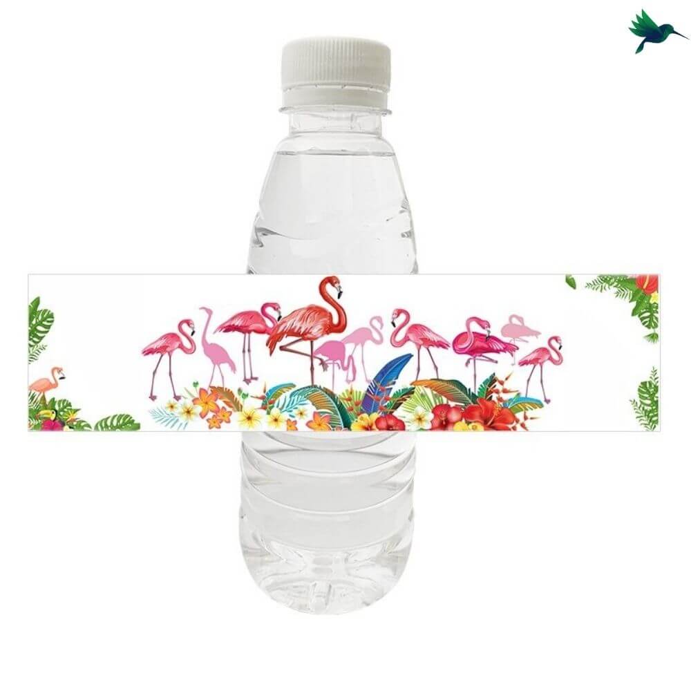 Étiquette Bouteille Anniversaire Tropical- Déco Exotique