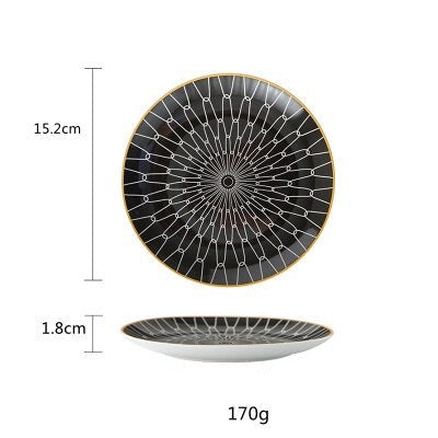 Assiette exotique noir et blanc Déco-exotique.fr