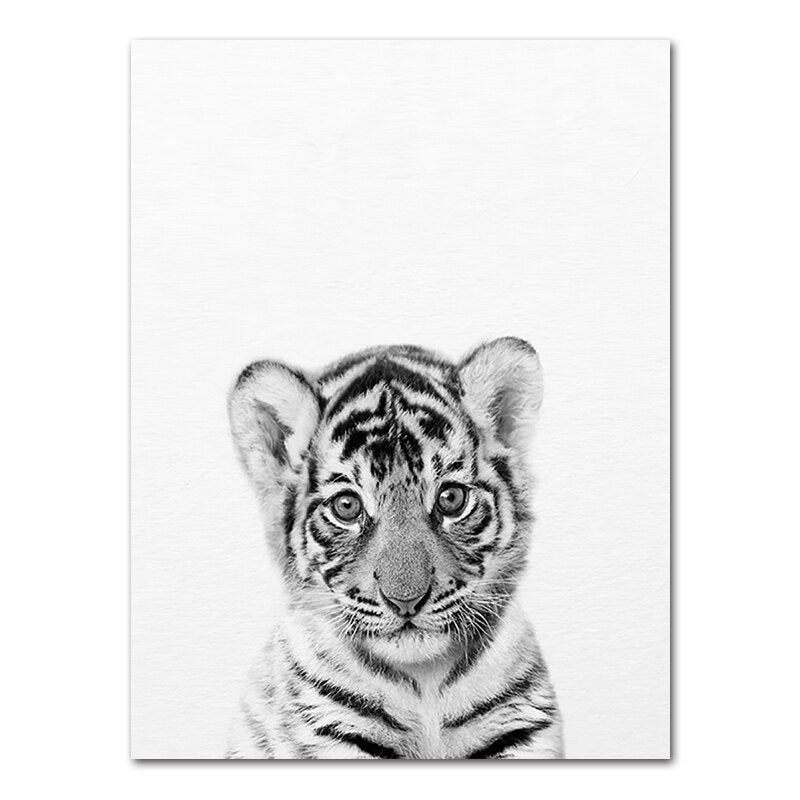 Affiche bébé Animaux noir et blanc Déco-exotique.fr