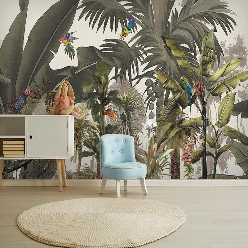 Papier peint Panoramique Jungle Animaux Déco-exotique.fr