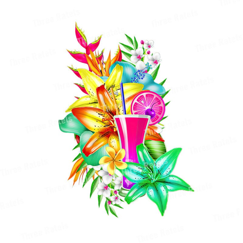 Stickers Fleurs Exotiques Déco-exotique.fr