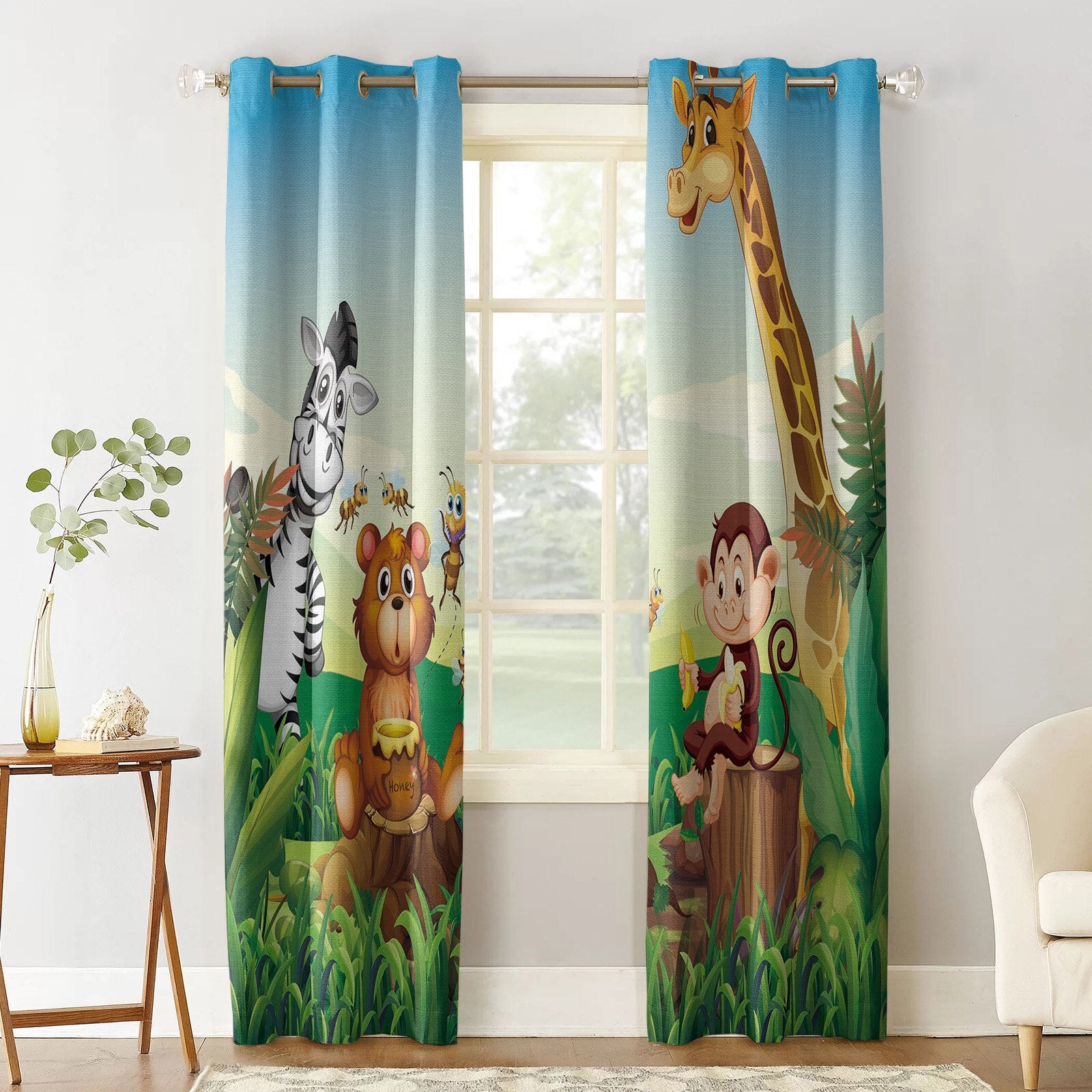 Rideau enfant Animaux Déco-exotique.fr