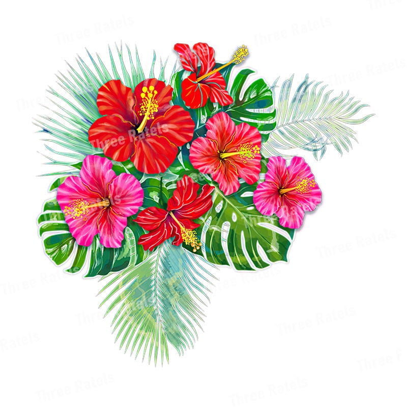 Stickers Fleurs Exotiques Déco-exotique.fr