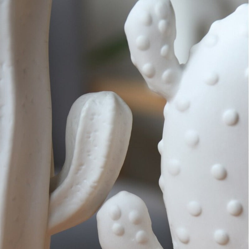 Cactus Céramique Blanc Déco-exotique.fr