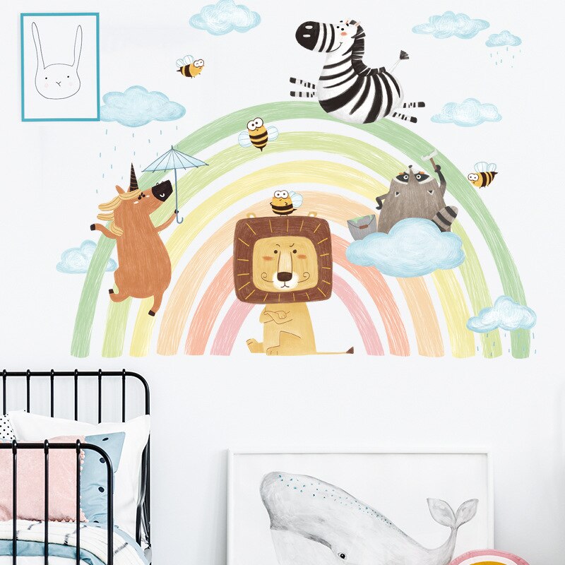 Stickers Animaux arc en ciel Déco-exotique.fr