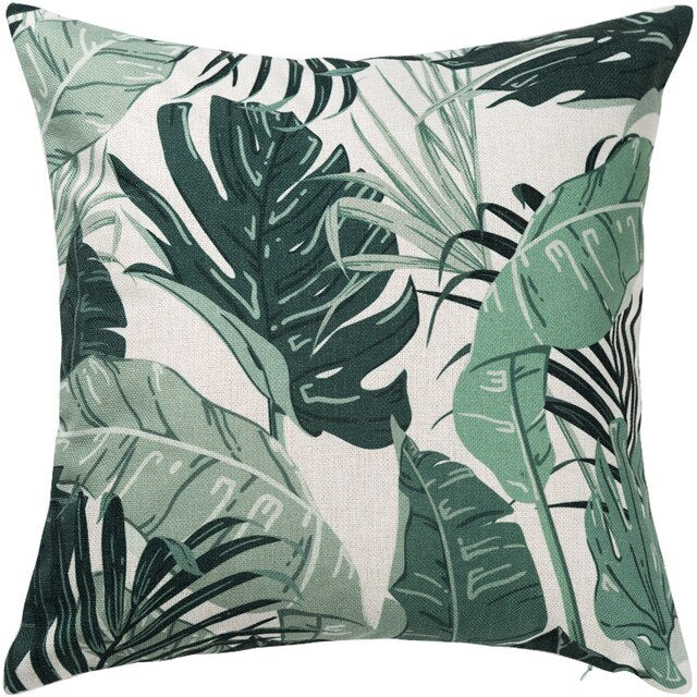 Coussin Feuilles Tropicales Déco-exotique.fr