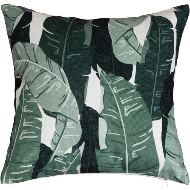 Coussin Feuilles Tropicales Déco-exotique.fr