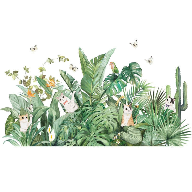 Stickers Jungle et Chat Déco-exotique.fr