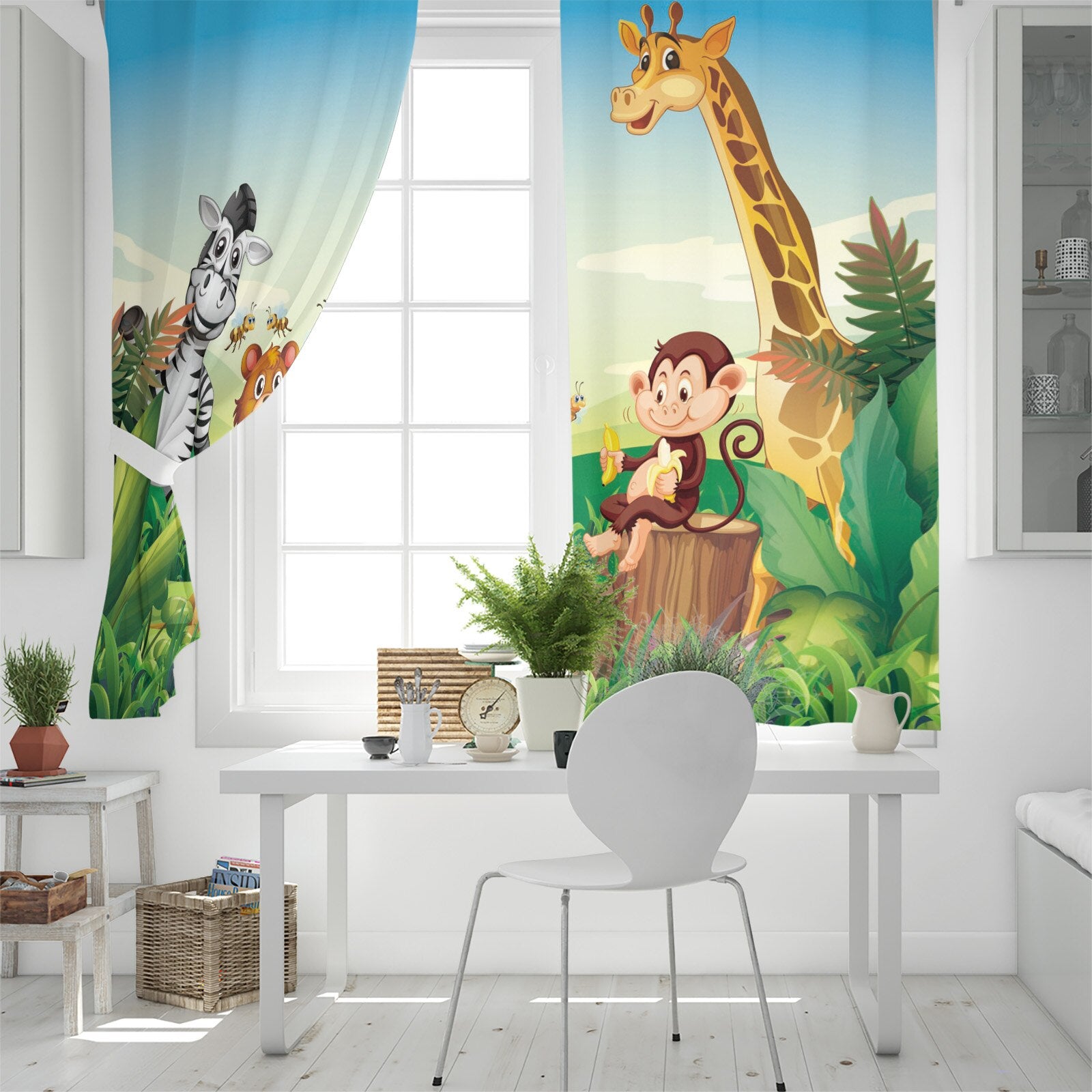 Rideau enfant Animaux Déco-exotique.fr