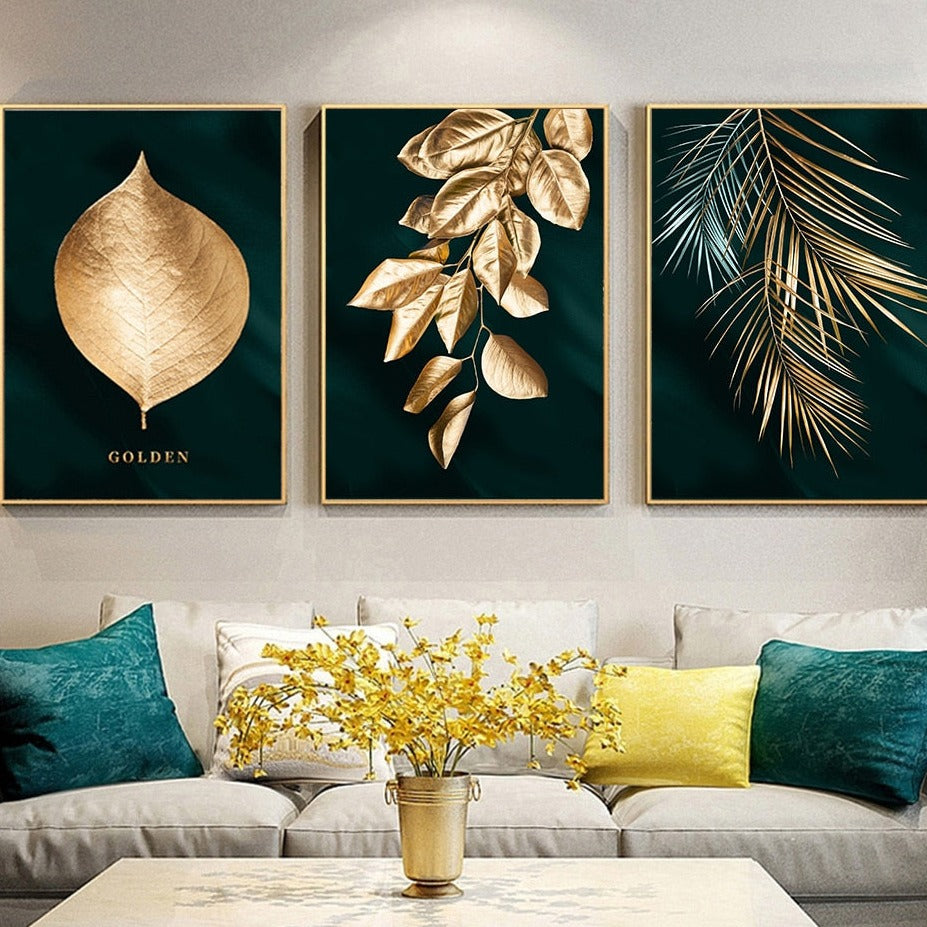 Affiche Feuille Dorée Déco-exotique.fr