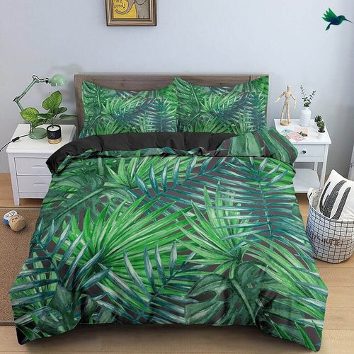 Housse de Couette Feuille Tropical - Déco-exotique.fr