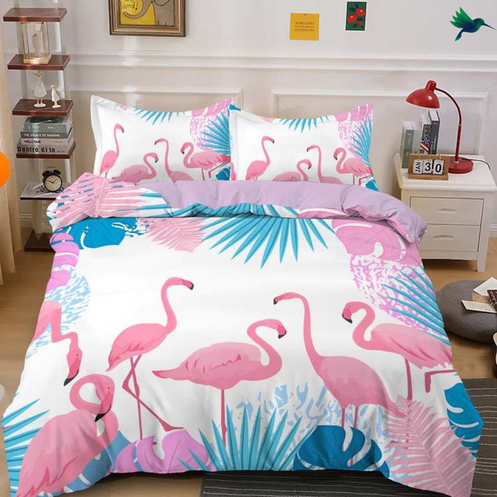 Housse de couette Flamant rose 200x200- Déco Exotique