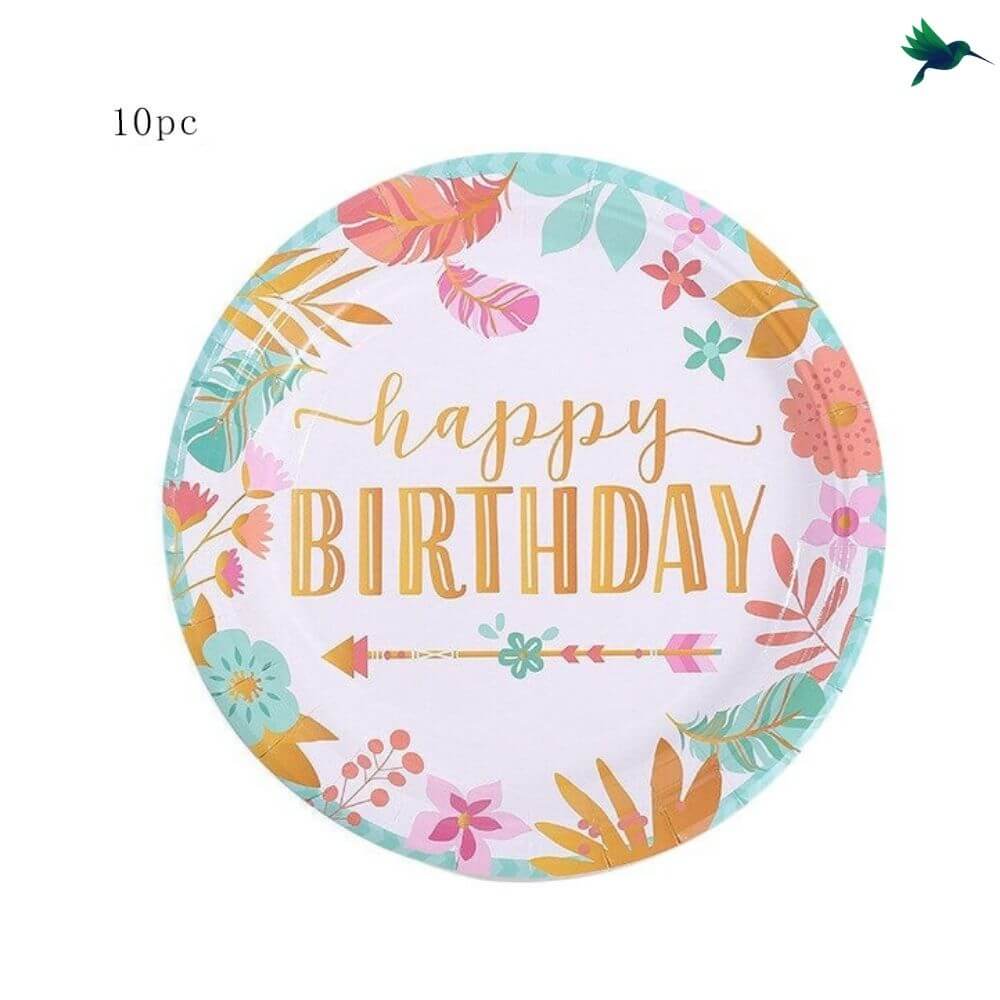 Kit Vaisselle Jetable Anniversaire Tropical Déco-exotique.fr