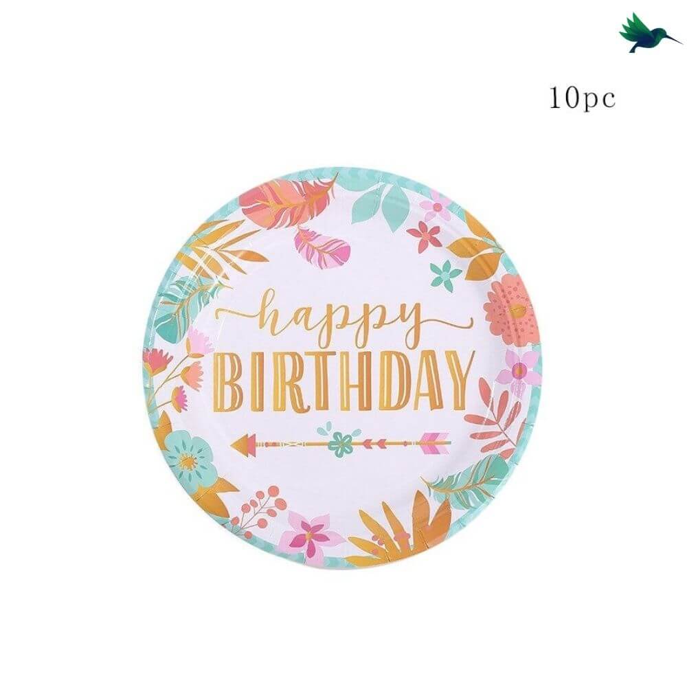 Kit Vaisselle Jetable Anniversaire Tropical Déco-exotique.fr
