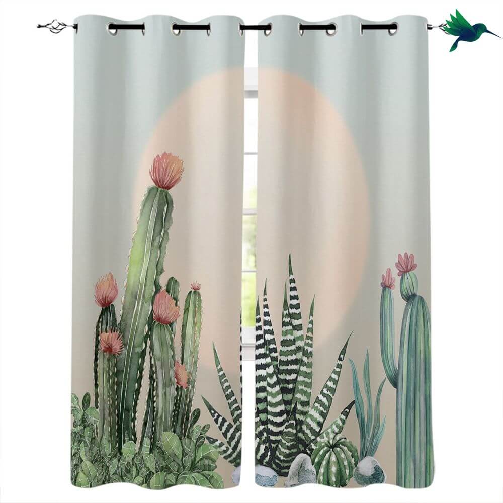 Rideau imprimé Cactus Déco-exotique.fr