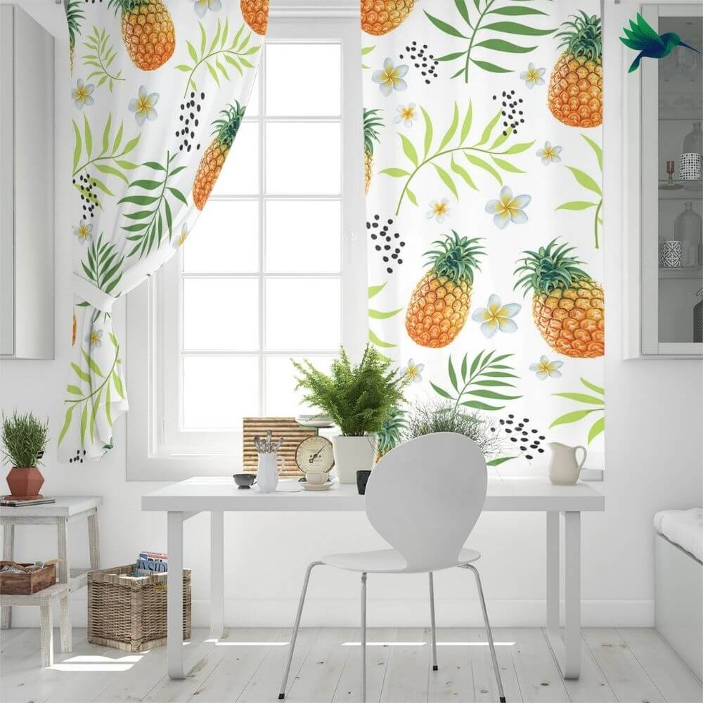 Rideau motif Ananas Déco-exotique.fr