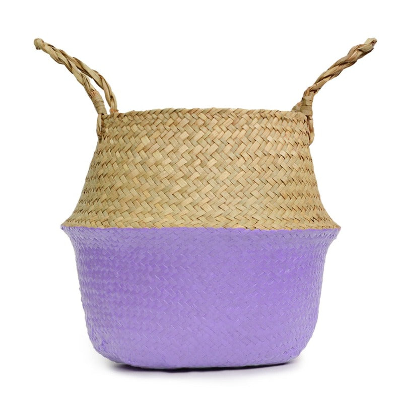 Panier en osier Bicolore Déco-exotique.fr