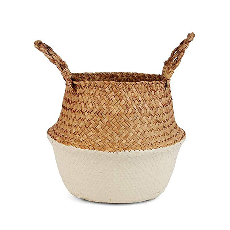 Panier en osier Bicolore Déco-exotique.fr