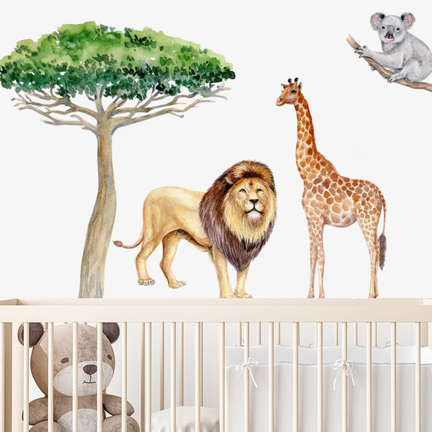Autocollant Mural Art Animal Safari Jungle Sauvage - Sticker Décor UK - JustStickIt