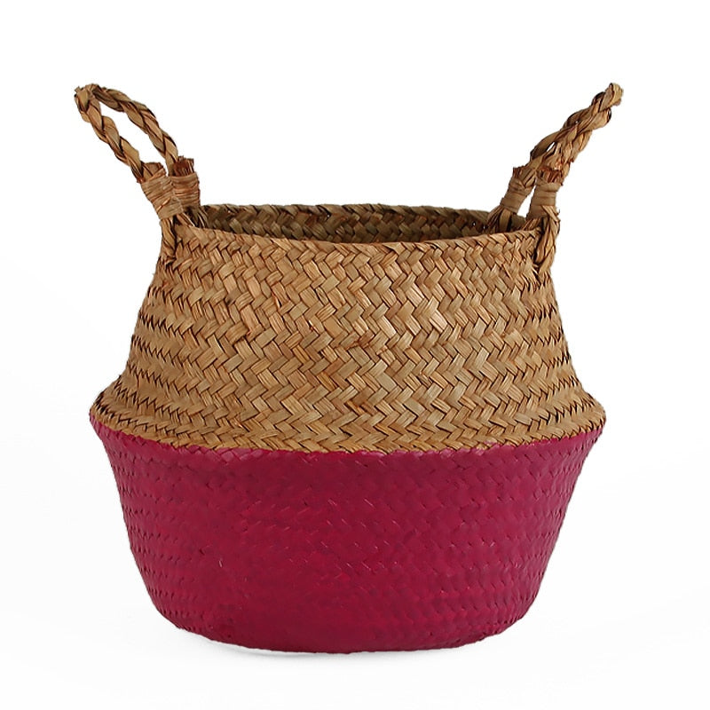 Panier en osier Bicolore Déco-exotique.fr