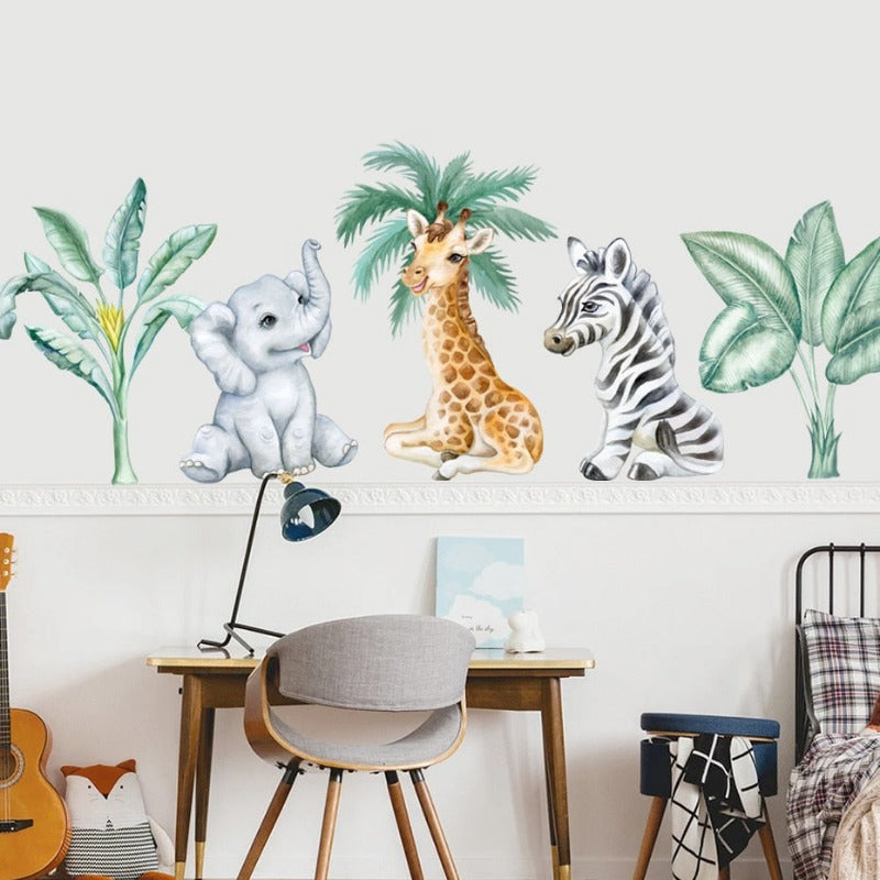 Stickers Bébé Animaux Jungle Déco-exotique.fr