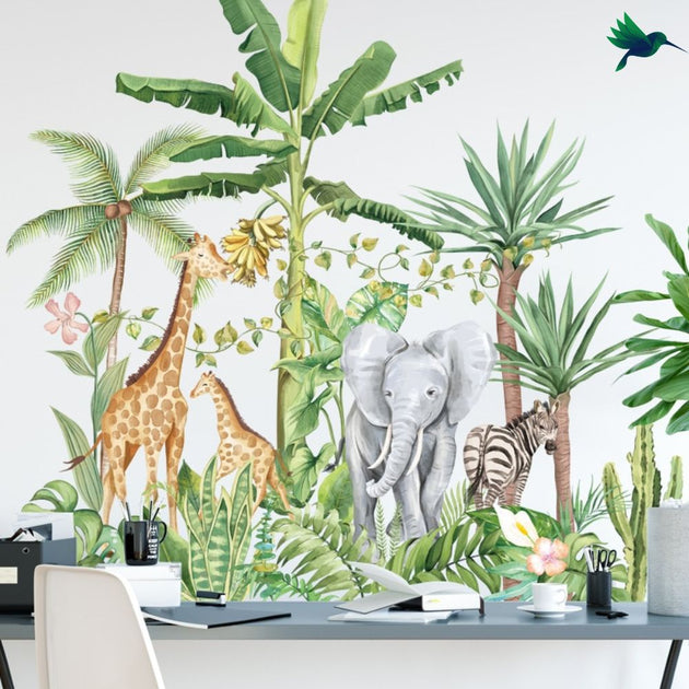 Stickers muraux Jungle tropicale, toucan et oiseaux exotiques pour chambres  d'enfants — Made of Sundays