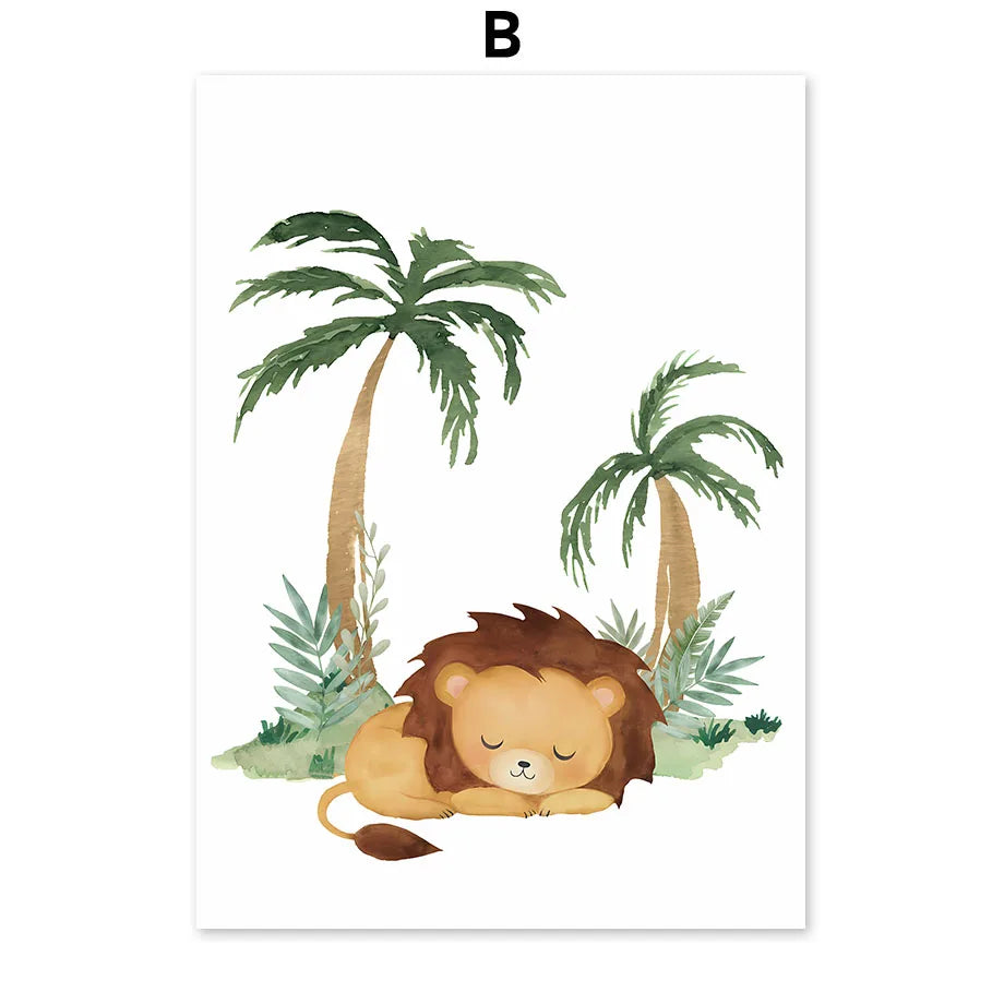 Affiche Murale Jungle Enfant-Déco Exotique